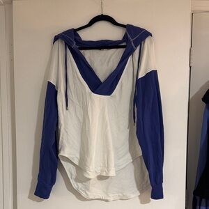 Pilcro Blue and Cream Hoodie